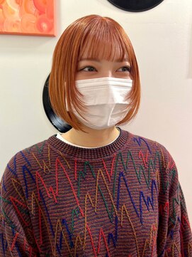 デート 下北沢(DATE) ダブルカラーオレンジベージュカラーケアブリーチ韓国ハイトーン