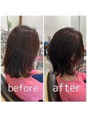 【ケアカラーコース】お客様施術事例