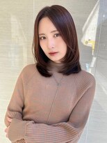 オーロ(ORO)&nbsp;小顔前髪ワンカールくびレイヤーカット黒髪ネビージュボブルフ