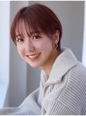 20代30代40代イメチェンフルバングレッドブラウン似合わせカット