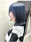 《Kanna》ネイビーブルー/切りっぱなしボブ/大宮/