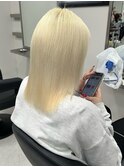 8180渋谷ブロンドホワイトアッシュ髪質改善ストレート韓国ヘア