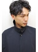 ビジネスアップバング黒髪◇スーツナチュラルパーマ