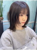 ミニウルフレイヤーカット顔周りカット前髪カット韓国ボブ/大宮