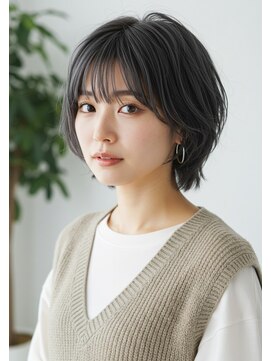 フルショウ 栄店(FURUSHO) チャコールグレー/バタフライカット/小顔みせくびれヘア