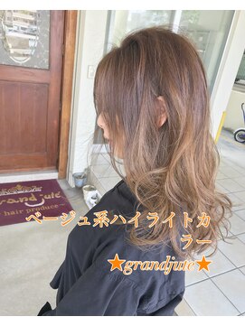 グランジュテ(grandjute) レイヤーカット★ハイライト★白髪ぼかし★髪質改善★カット