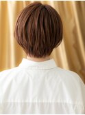 オレンジベージュ小顔丸みショートマッシュ316Z北浦和10代20代
