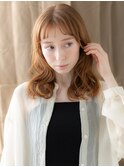 オン眉/ダブルカラー/オレンジベージュ/外国人風/無造作/20代e
