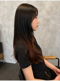 韓国風レイヤーロング×グラデーションカラー
