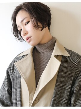 アン ヘア デザイン(un hair design) 【 un 】ショートボブ×イルミナカラー×前髪なし