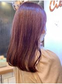 〇ブリーチなし ピンクブラウン 艶カラー