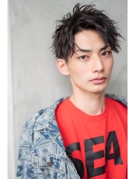 メゾンバイハバナ(maison by HAVANA) メンズビジネスツーブロックアップバング束感ショートマッシュ