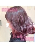 【W-ワット-原宿店】バレイヤージュピンクラベンダー
