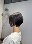ダークアッシュ×360度美魔女ショート×髪質改善×耳掛けボブ