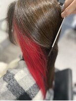 アデプト 北千住店(adept)&nbsp;★成人式　インナーカラー　イヤリングカラー　レッド【北千住】