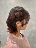 ボブアレンジ/サイドおだんご