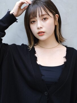 シルクレイ 新宿店(Silk-lei) ☆大人可愛い 切りっぱなしボブ インナーカラー 新宿