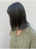 透明感カラー・ネイビーブルージュ・ミディアムボブ・髪質改善