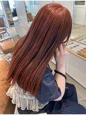 ブリーチ無しの赤髪