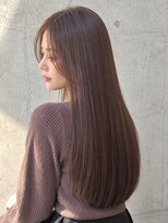 アミリー 成田美郷台店(Amily) 縮毛矯正×パープルブラウンストレートロング艶髪