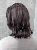 ダークベージュ × ラフウェーブ