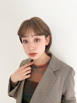 リトル 渋谷(little) 耳掛けボブアッシュベージュ