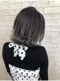 グレーハイライトバレイヤージュ外ハネ池袋