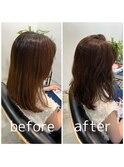 【ケアカラーコース】お客様施術事例