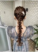 編み下ろし　ローポニー　玉ねぎヘア　参列ヘア