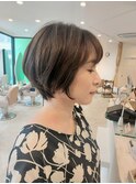 ☆丸みショート・ベージュカラー☆小顔