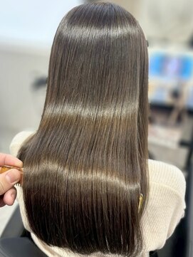 ハーシーバイアポロ 相模大野(HERSHE by apollo) x髪質改善/ホワイトグレージュ/レイヤーカット/チェリーブラウン