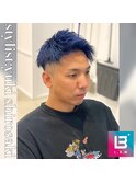 ブルーブラック+アップバングショート