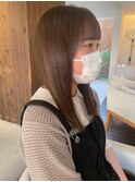 ぷつっとロング/ことりベージュ/ぱっつん前髪