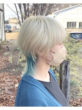 ルプラ ガーデン(le-pla garden) ウルフ#レイヤーカット#ブルー#ダブルカラー#豊橋#豊川#田原