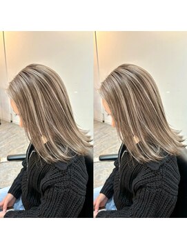 ブレンド 渋谷(BLend) 前髪アンブレラカラーこなれミディイメチェンウェーブパーマ