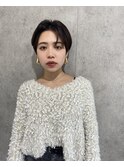 丸みショートシースルーバングくびれショートボブミニボブ
