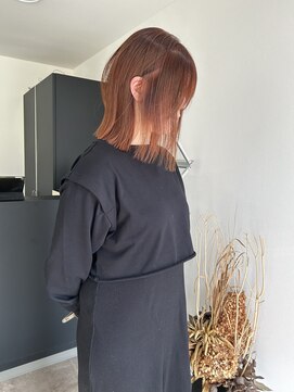 リリ バイ クローバー(lili by CLOVER) オレンジブラウン/オレンジベージュ/切りっぱなしボブ/ボブ/