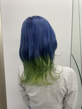 オーン(OOn) ネイビーブルー×ネオングリーンの2トーン