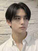 ノラキチジョウジ(NORA KICHIJOJI)&nbsp;黒髪韓国風センターパートツーブロックダウンパーマワックスなし