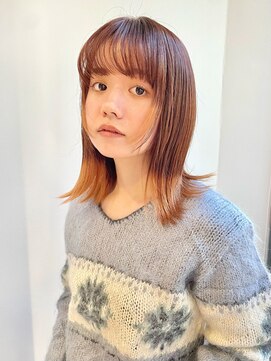 ラミエバイメルト 下北沢(lamie by melt) 毛利/ツーカラーオレンジベージュ小顔ぷつっと顔まわり10代20代