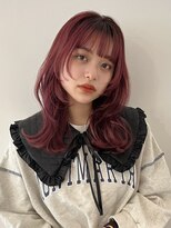 ルル 表参道(lulu.)&nbsp;暖色カラー/暖色/オレンジ/ピンク/ボブ/重めカット