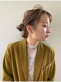 くくってもかわいいおくれ毛/顔まわりレイヤー/ブラウンベージュ