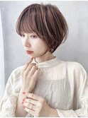 大人ショートレイヤーショートボブアッシュオリーブ say.原田