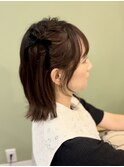 編み込みツインアレンジ/ヘアアレンジ/ヘアセット