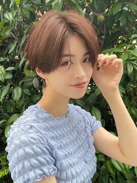 イヴォークトーキョーオーサカ(EVOKE TOKYO osaka) ショート　ハンサムショート　ブラウン　カラー　大人