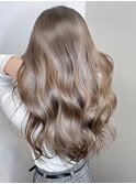 グレージュアッシュグレージュロングレイヤーカット