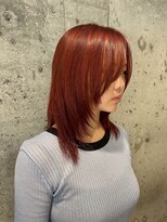 アース 高円寺店(HAIR & MAKE EARTH)&nbsp;チェリーカラー×ミディアムレイヤー 【@mppp_32485】
