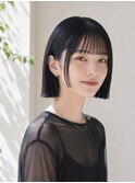凛とした雰囲気　艶黒　ミニボブ　