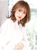 大人かわいい/ひし形レイヤー/ベージュアッシュ／20代30代40代