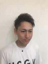 ウィズ(WITH) アップバング　ツーブロック　刈り上げ　グレー